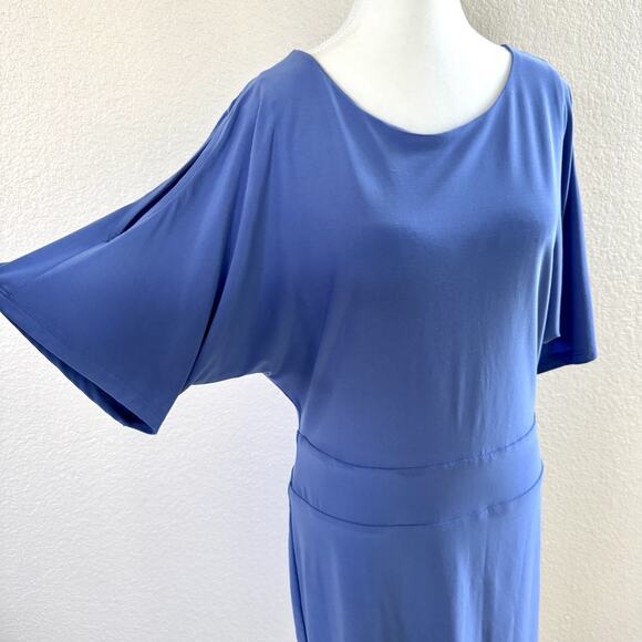 Last Tango Dress Dusty Blue Size Medium Knee Length Career Bodycon Open Sleeves - Picture 3 of 14